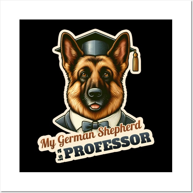 German Shepherd Professor Wall Art by k9-tee